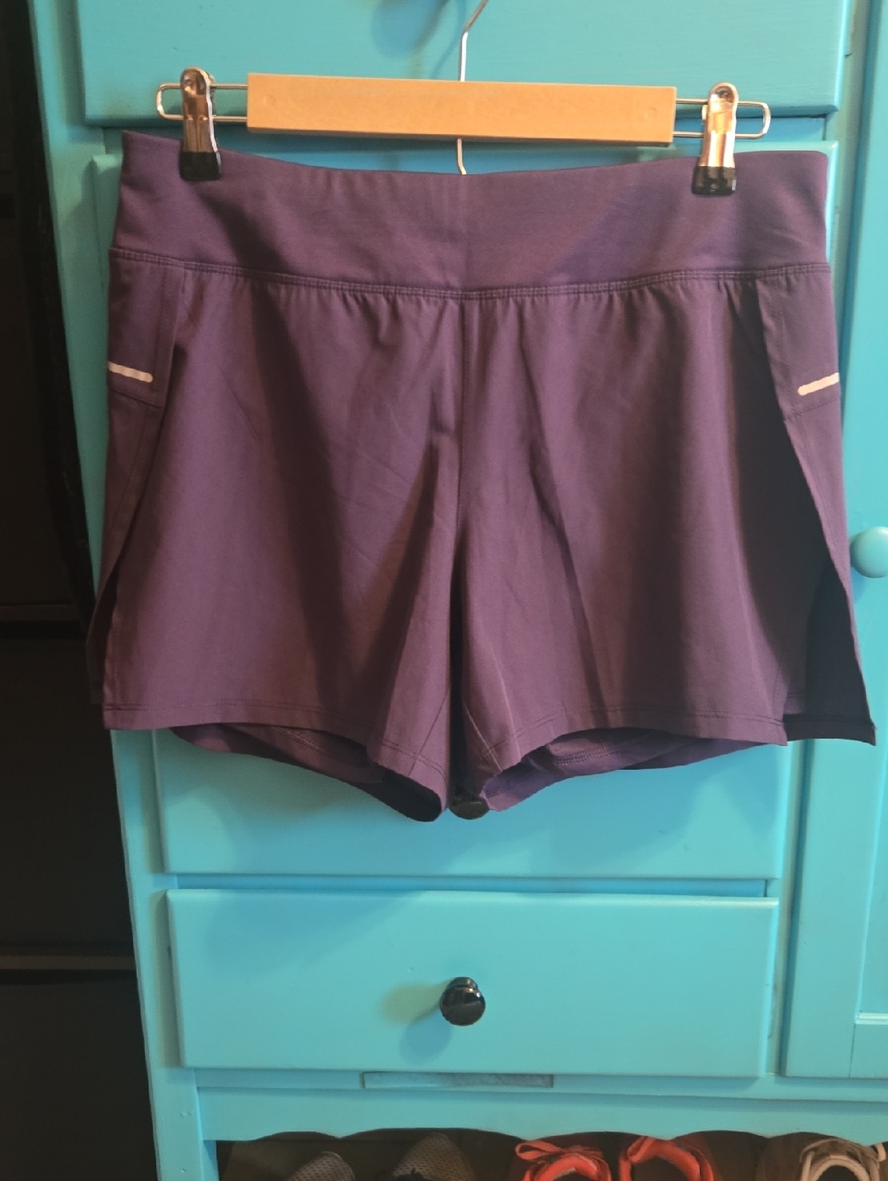 Avia Purple Athletic Shorts with Reflective Trim